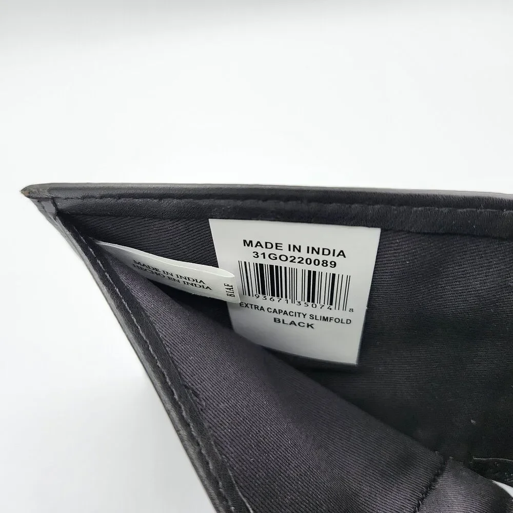 Guess - Black Leather Bifold Wallet w/ Red Stitching (NWT, RFID-Blocking)